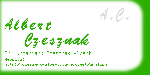 albert czesznak business card